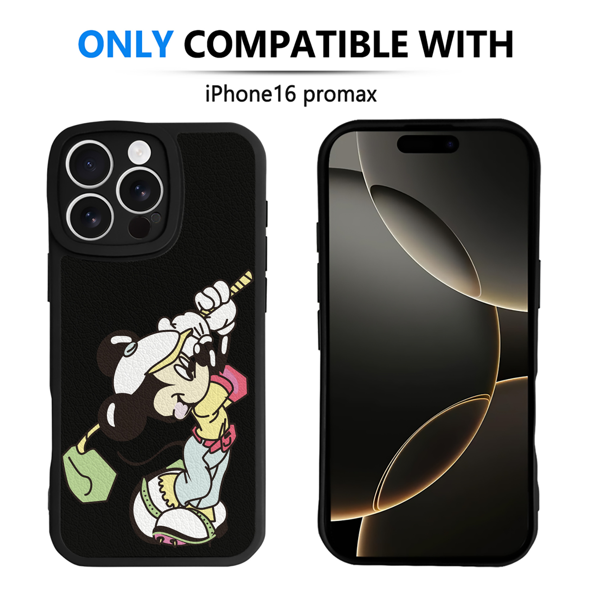 （画像用） ミッキーマウス Mickey Mouse 【iPhone 16シリーズ対応】シリコンスマホケース（レザー調） 材質：シリコン